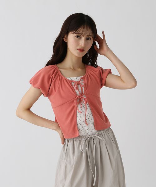 GLOBAL WORK フラワーパフスリーブT/AND YUA ANY/420787 レッド FREE キッズ グローバルワーク 420787 and ST アンドエスティ(旧ドットエスティ) GLOBAL WORK フラワーパフスリーブT/AND YUA ANY/420787 レッド FREE キッズ グローバルワーク 420787 and ST アンドエスティ(旧ドットエスティ)