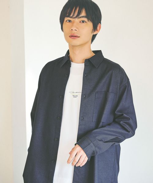 GLOBAL WORK アーバンデニムシャツ/452310 ネイビー XL メンズインナー グローバルワーク 452310 and ST アンドエスティ(旧ドットエスティ) GLOBAL WORK アーバンデニムシャツ/452310 ネイビー XL メンズインナー グローバルワーク 452310 and ST アンドエスティ(旧ドットエスティ)