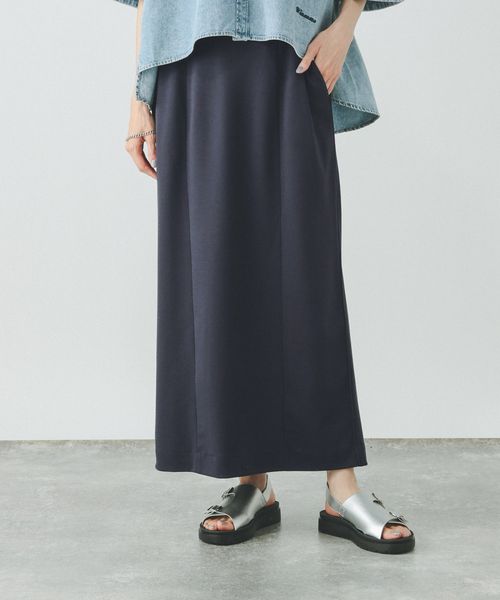 GLOBAL WORK ウツクシルエットIラインスカート/459966 ダークブルー S ウィメンズボトムス グローバルワーク 459966 and ST アンドエスティ(旧ドットエスティ) GLOBAL WORK ウツクシルエットIラインスカート/459966 ダークブルー S ウィメンズボトムス グローバルワーク 459966 and ST アンドエスティ(旧ドットエスティ)