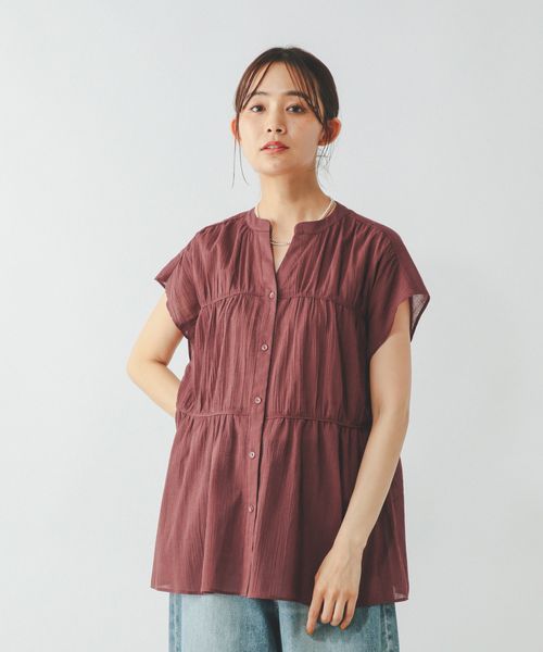 GLOBAL WORK エアリーリラックスブラウスノースリーブ/492316 ボルドー L ウィメンズインナー グローバルワーク 492316 and ST アンドエスティ(旧ドットエスティ) GLOBAL WORK エアリーリラックスブラウスノースリーブ/492316 ボルドー L ウィメンズインナー グローバルワーク 492316 and ST アンドエスティ(旧ドットエスティ)