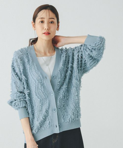 GLOBAL WORK シアーフリンジカーディガン長袖/492317 ブルー M ウィメンズインナー グローバルワーク 492317 and ST アンドエスティ(旧ドットエスティ) GLOBAL WORK シアーフリンジカーディガン長袖/492317 ブルー M ウィメンズインナー グローバルワーク 492317 and ST アンドエスティ(旧ドットエスティ)