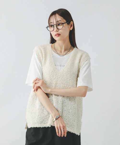 GLOBAL WORK フェザータッチベストセットTシャツ/492319 ナチュラル M ウィメンズインナー グローバルワーク 492319 and ST アンドエスティ(旧ドットエスティ) GLOBAL WORK フェザータッチベストセットTシャツ/492319 ナチュラル M ウィメンズインナー グローバルワーク 492319 and ST アンドエスティ(旧ドットエスティ)