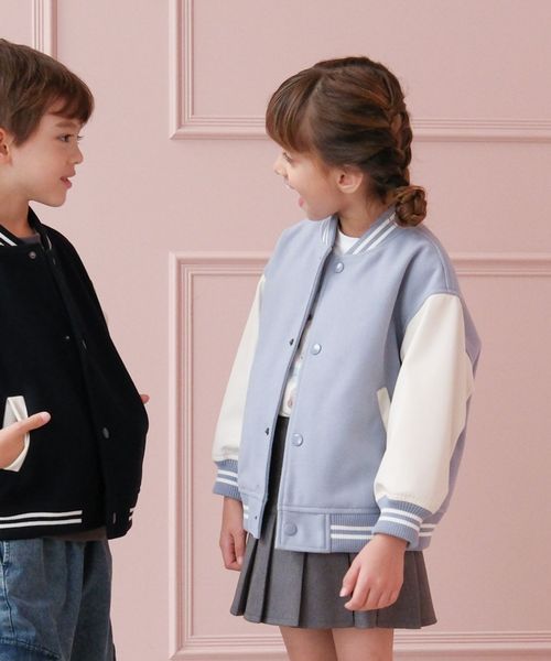 GLOBAL WORK 洗える防風ブルゾン/100-120cm展開/492589 ライトブルー キッズ グローバルワーク 492589 and ST アンドエスティ（旧ドットエスティ）