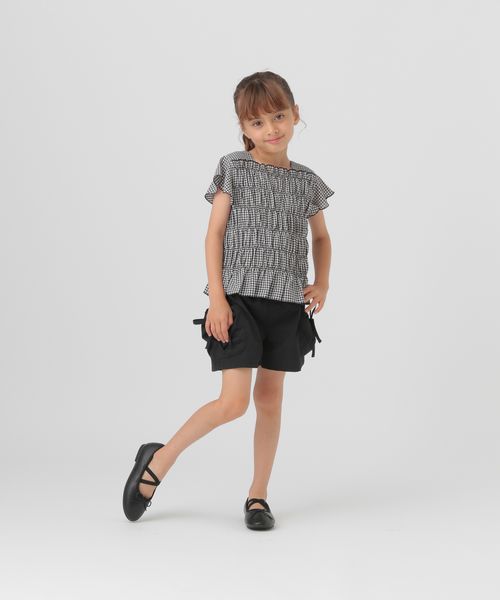 GLOBAL WORK シャーリングギンガムブラウス/100-120cm展開/494118 ブラック キッズ グローバルワーク 494118 and ST アンドエスティ(旧ドットエスティ) GLOBAL WORK シャーリングギンガムブラウス/100-120cm展開/494118 ブラック キッズ グローバルワーク 494118 and ST アンドエスティ(旧ドットエスティ)