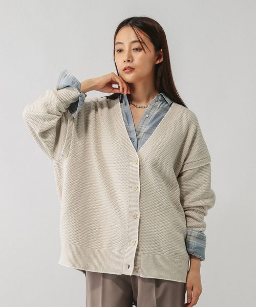 GLOBAL WORK 毛玉になりにくいステッチカーディガン/494140 ライトベージュ ウィメンズインナー グローバルワーク 494140 and ST アンドエスティ（旧ドットエスティ）