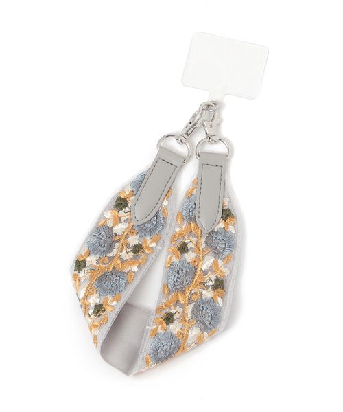 GLOBAL WORK 太幅刺繍スマホストラップ/495444 グレー ウィメンズグッズ グローバルワーク 495444 and ST アンドエスティ(旧ドットエスティ) GLOBAL WORK 太幅刺繍スマホストラップ/495444 グレー ウィメンズグッズ グローバルワーク 495444 and ST アンドエスティ(旧ドットエスティ)