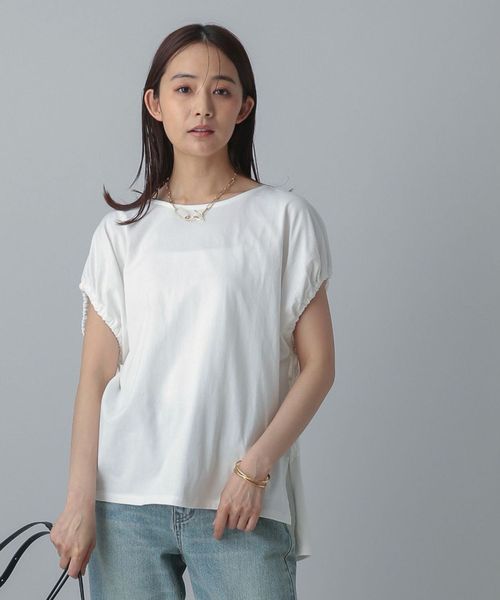 GLOBAL WORK MATINEE LINE/冷感ドロストスリーブ半袖/496981 オフホワイト マチネ グローバルワーク 496981 and ST アンドエスティ(旧ドットエスティ) GLOBAL WORK MATINEE LINE/冷感ドロストスリーブ半袖/496981 オフホワイト マチネ グローバルワーク 496981 and ST アンドエスティ(旧ドットエスティ)