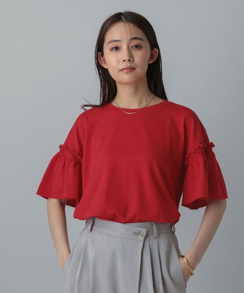 GLOBAL WORK MATINEE LINE/冷感フリルスリーブ半袖/496991 レッド マチネ グローバルワーク 496991 and ST アンドエスティ(旧ドットエスティ) GLOBAL WORK MATINEE LINE/冷感フリルスリーブ半袖/496991 レッド マチネ グローバルワーク 496991 and ST アンドエスティ(旧ドットエスティ)