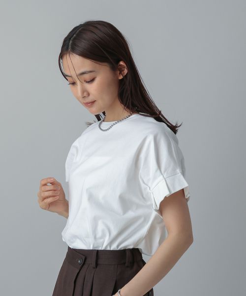 GLOBAL WORK MATINEE LINE/冷感タックスリーブ半袖/496993 オフホワイト マチネ グローバルワーク 496993 and ST アンドエスティ(旧ドットエスティ) GLOBAL WORK MATINEE LINE/冷感タックスリーブ半袖/496993 オフホワイト マチネ グローバルワーク 496993 and ST アンドエスティ(旧ドットエスティ)
