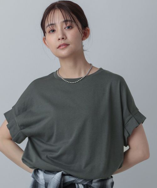 GLOBAL WORK MATINEE LINE/冷感タックスリーブ半袖/496993 チャコールグレー マチネ グローバルワーク 496993 and ST アンドエスティ(旧ドットエスティ) GLOBAL WORK MATINEE LINE/冷感タックスリーブ半袖/496993 チャコールグレー マチネ グローバルワーク 496993 and ST アンドエスティ(旧ドットエスティ)