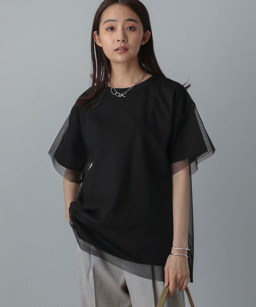 GLOBAL WORK MATINEE LINE/冷感チュールレイヤーT/496996 ブラック マチネ グローバルワーク 496996 and ST アンドエスティ(旧ドットエスティ) GLOBAL WORK MATINEE LINE/冷感チュールレイヤーT/496996 ブラック マチネ グローバルワーク 496996 and ST アンドエスティ(旧ドットエスティ)