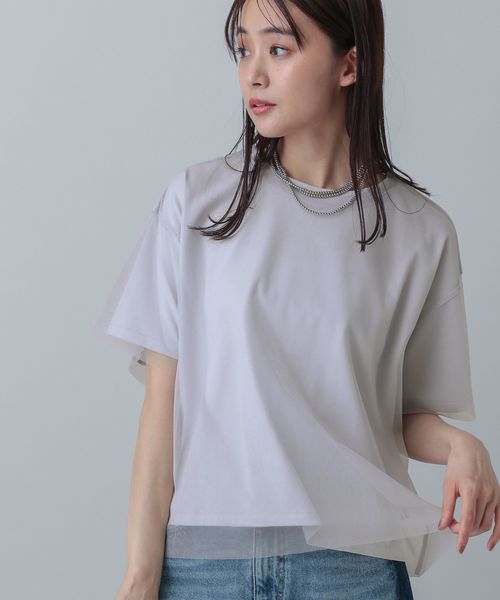 GLOBAL WORK MATINEE LINE/冷感チュールレイヤーT/496996 ライトグレー マチネ グローバルワーク 496996 and ST アンドエスティ(旧ドットエスティ) GLOBAL WORK MATINEE LINE/冷感チュールレイヤーT/496996 ライトグレー マチネ グローバルワーク 496996 and ST アンドエスティ(旧ドットエスティ)