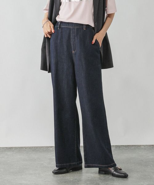 GLOBAL WORK GOODデニムイージーパンツ/498394 ネイビー XS ウィメンズボトムス グローバルワーク 498394 and ST アンドエスティ(旧ドットエスティ) GLOBAL WORK GOODデニムイージーパンツ/498394 ネイビー XS ウィメンズボトムス グローバルワーク 498394 and ST アンドエスティ(旧ドットエスティ)