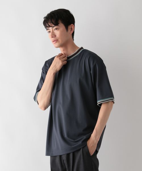GLOBAL WORK ニット切り替え/ポンチTシャツ/498714 チャコールグレー M メンズインナー グローバルワーク 498714 and ST アンドエスティ(旧ドットエスティ) GLOBAL WORK ニット切り替え/ポンチTシャツ/498714 チャコールグレー M メンズインナー グローバルワーク 498714 and ST アンドエスティ(旧ドットエスティ)