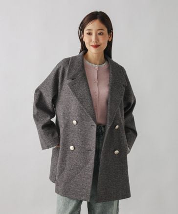 軽やかストレッチ襟2WAYミドルコート/499658 | [公式]グローバル