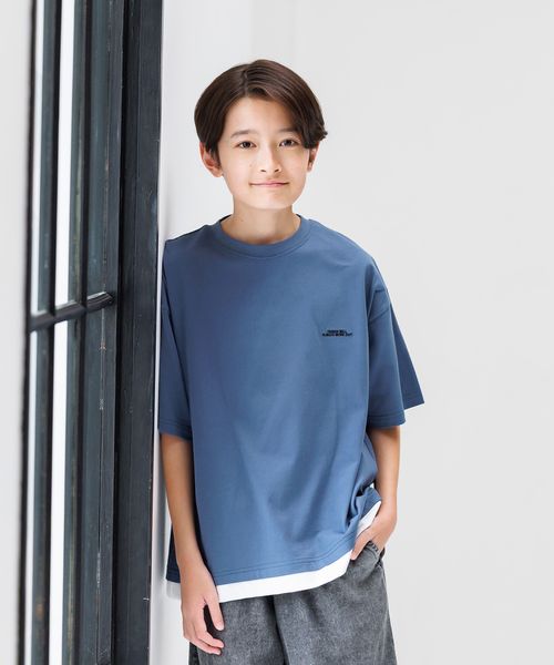 GLOBAL WORK フローズンTシャツ/フェイクレイヤード/499702 ライトブルー キッズ グローバルワーク 499702 and ST アンドエスティ(旧ドットエスティ) GLOBAL WORK フローズンTシャツ/フェイクレイヤード/499702 ライトブルー キッズ グローバルワーク 499702 and ST アンドエスティ(旧ドットエスティ)
