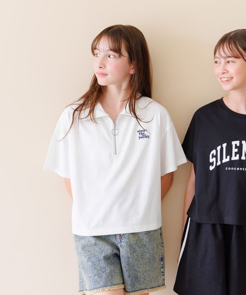 GLOBAL WORK フローズンTシャツ/ハーフZIP/499705 オフホワイト キッズ グローバルワーク 499705 and ST アンドエスティ(旧ドットエスティ) GLOBAL WORK フローズンTシャツ/ハーフZIP/499705 オフホワイト キッズ グローバルワーク 499705 and ST アンドエスティ(旧ドットエスティ)