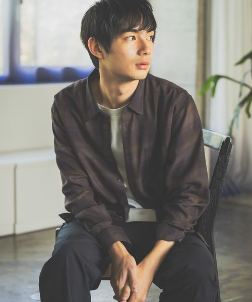 GLOBAL WORK ビエラチェックシャツ/長袖/499838 ブラウン M メンズインナー グローバルワーク 499838 and ST アンドエスティ(旧ドットエスティ) GLOBAL WORK ビエラチェックシャツ/長袖/499838 ブラウン M メンズインナー グローバルワーク 499838 and ST アンドエスティ(旧ドットエスティ)