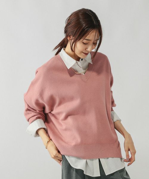 GLOBAL WORK スウェットライクVネックプルオーバー/571342 ピンク L ウィメンズインナー グローバルワーク 571342 and ST アンドエスティ(旧ドットエスティ) GLOBAL WORK スウェットライクVネックプルオーバー/571342 ピンク L ウィメンズインナー グローバルワーク 571342 and ST アンドエスティ(旧ドットエスティ)