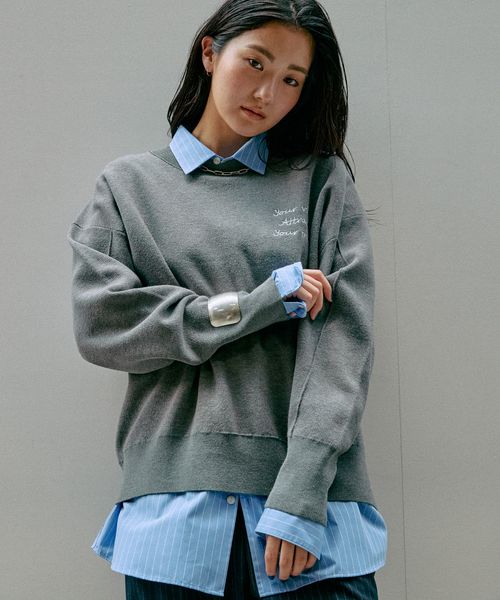 GLOBAL WORK スウェットライククループルオーバー/571350 グレー M ウィメンズインナー グローバルワーク 571350 and ST アンドエスティ(旧ドットエスティ) GLOBAL WORK スウェットライククループルオーバー/571350 グレー M ウィメンズインナー グローバルワーク 571350 and ST アンドエスティ(旧ドットエスティ)