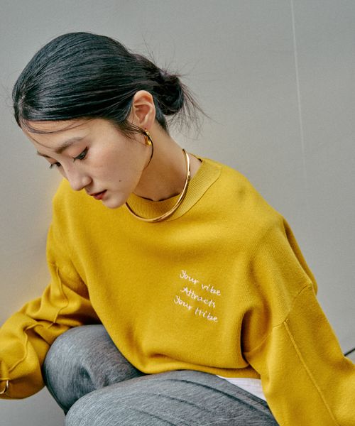 GLOBAL WORK スウェットライククループルオーバー/571350 イエロー M ウィメンズインナー グローバルワーク 571350 and ST アンドエスティ(旧ドットエスティ) GLOBAL WORK スウェットライククループルオーバー/571350 イエロー M ウィメンズインナー グローバルワーク 571350 and ST アンドエスティ(旧ドットエスティ)
