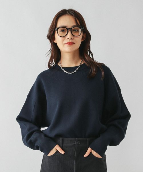 GLOBAL WORK スウェットライククループルオーバー/571350 ネイビー S ウィメンズインナー グローバルワーク 571350 and ST アンドエスティ(旧ドットエスティ) GLOBAL WORK スウェットライククループルオーバー/571350 ネイビー S ウィメンズインナー グローバルワーク 571350 and ST アンドエスティ(旧ドットエスティ)