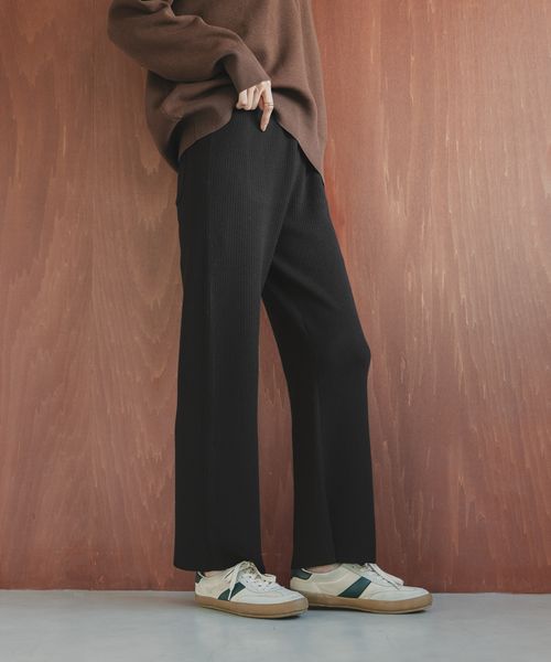 GLOBAL WORK スウェットライクニットパンツ/571363 ブラック M ウィメンズボトムス グローバルワーク 571363 and ST アンドエスティ(旧ドットエスティ) GLOBAL WORK スウェットライクニットパンツ/571363 ブラック M ウィメンズボトムス グローバルワーク 571363 and ST アンドエスティ(旧ドットエスティ)
