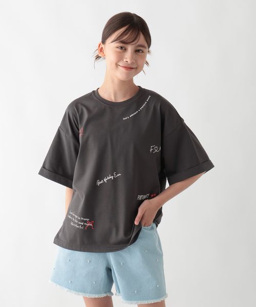 GLOBAL WORK フローズンTシャツ/ワイド/571539 チャコールグレー キッズ グローバルワーク 571539 and ST アンドエスティ(旧ドットエスティ) GLOBAL WORK フローズンTシャツ/ワイド/571539 チャコールグレー キッズ グローバルワーク 571539 and ST アンドエスティ(旧ドットエスティ)