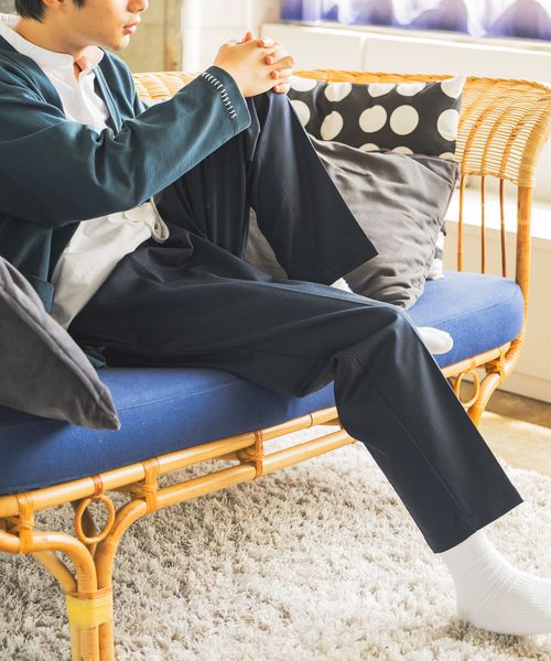 GLOBAL WORK スマらくイージー/タックテーパードパンツ/571613 ネイビー M メンズボトムス グローバルワーク 571613 and ST アンドエスティ（旧ドットエスティ）