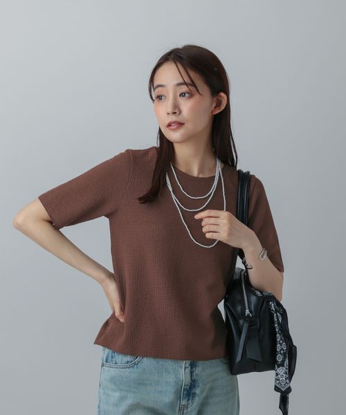 GLOBAL WORK MATINEE LINE/ポコポコクルー半袖T/575120 ブラウン L マチネ グローバルワーク 575120 and ST アンドエスティ(旧ドットエスティ) GLOBAL WORK MATINEE LINE/ポコポコクルー半袖T/575120 ブラウン L マチネ グローバルワーク 575120 and ST アンドエスティ(旧ドットエスティ)
