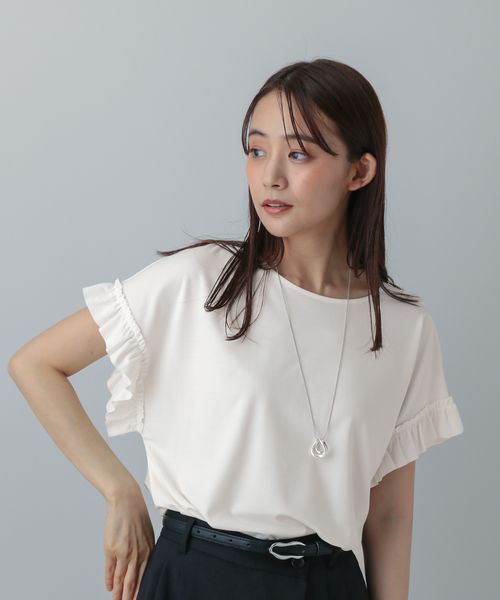 GLOBAL WORK MATINEE LINE/冷感フリルスリーブフレンチT/575121 ナチュラル マチネ グローバルワーク 575121 and ST アンドエスティ(旧ドットエスティ) GLOBAL WORK MATINEE LINE/冷感フリルスリーブフレンチT/575121 ナチュラル マチネ グローバルワーク 575121 and ST アンドエスティ(旧ドットエスティ)