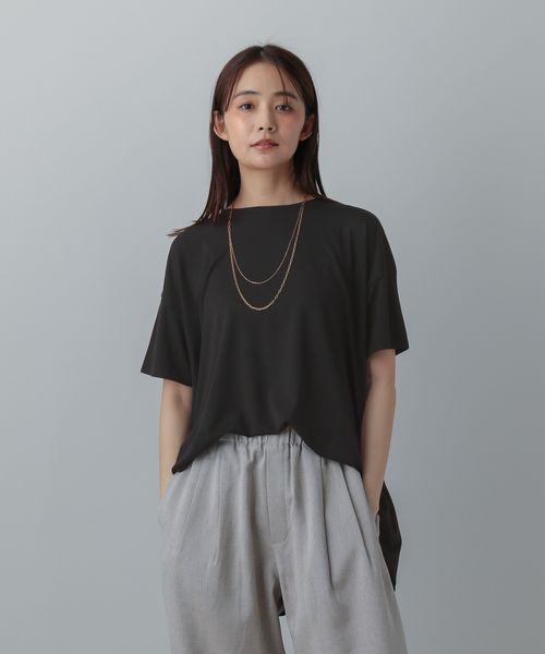 GLOBAL WORK MATINEE LINE/冷感バックレースT/575154 ブラック L マチネ グローバルワーク 575154 and ST アンドエスティ(旧ドットエスティ) GLOBAL WORK MATINEE LINE/冷感バックレースT/575154 ブラック L マチネ グローバルワーク 575154 and ST アンドエスティ(旧ドットエスティ)