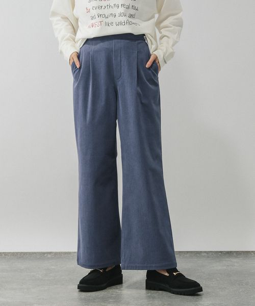 GLOBAL WORK イージーケアコーデュロイストレートパンツ/575183 ブルー S ウィメンズボトムス グローバルワーク 575183 and ST アンドエスティ(旧ドットエスティ) GLOBAL WORK イージーケアコーデュロイストレートパンツ/575183 ブルー S ウィメンズボトムス グローバルワーク 575183 and ST アンドエスティ(旧ドットエスティ)