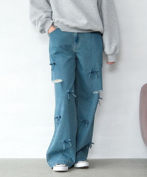 GLOBAL WORK GIRLデザインデニム/AND YUA ANY/575225 ブルー S キッズ グローバルワーク 575225 and ST アンドエスティ(旧ドットエスティ) GLOBAL WORK GIRLデザインデニム/AND YUA ANY/575225 ブルー S キッズ グローバルワーク 575225 and ST アンドエスティ(旧ドットエスティ)