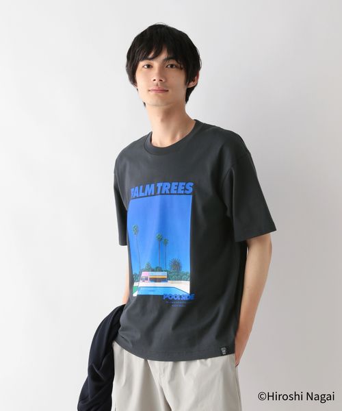 GLOBAL WORK 永井博コラボ/Tシャツ/半袖/575237 チャコールグレー S メンズインナー グローバルワーク 575237 and ST アンドエスティ(旧ドットエスティ) GLOBAL WORK 永井博コラボ/Tシャツ/半袖/575237 チャコールグレー S メンズインナー グローバルワーク 575237 and ST アンドエスティ(旧ドットエスティ)