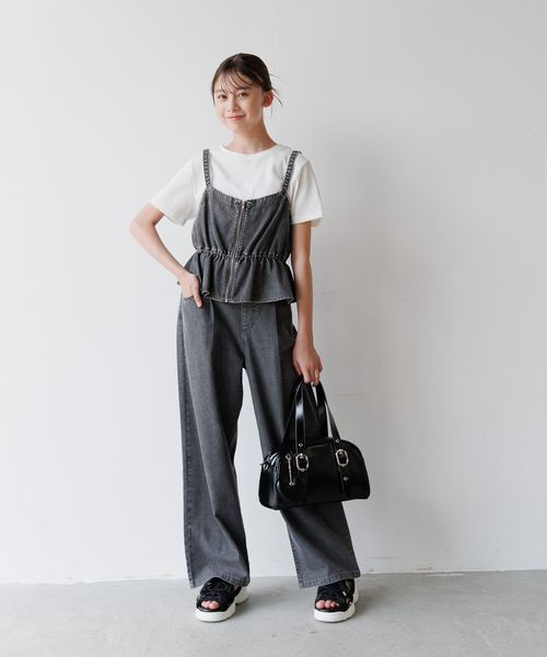 GLOBAL WORK トクトク3セット/デニム＋Tシャツ/キッズ/575581 ライトグレー キッズ グローバルワーク 575581 and ST アンドエスティ（旧ドットエスティ）