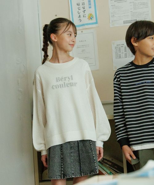 GLOBAL WORK トクトク2SETメッシュニットT/キッズ/575585 オフホワイト キッズ グローバルワーク 575585 and ST アンドエスティ（旧ドットエスティ）