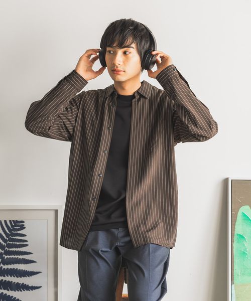 GLOBAL WORK サラサマレギュラーシャツ/長袖/575772 ブラウン XL メンズインナー グローバルワーク 575772 and ST アンドエスティ(旧ドットエスティ) GLOBAL WORK サラサマレギュラーシャツ/長袖/575772 ブラウン XL メンズインナー グローバルワーク 575772 and ST アンドエスティ(旧ドットエスティ)