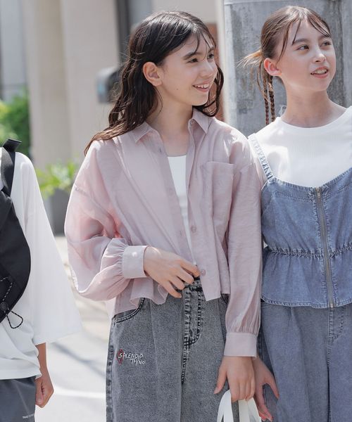 GLOBAL WORK イージーDRYシアーシャツ長袖/キッズ/576644 ピンク キッズ グローバルワーク 576644 and ST アンドエスティ(旧ドットエスティ) GLOBAL WORK イージーDRYシアーシャツ長袖/キッズ/576644 ピンク キッズ グローバルワーク 576644 and ST アンドエスティ(旧ドットエスティ)