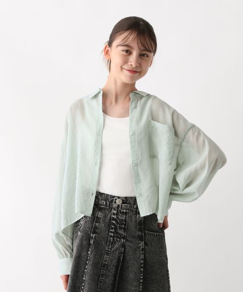 GLOBAL WORK イージーDRYシアーシャツ長袖/キッズ/576644 グリーン キッズ グローバルワーク 576644 and ST アンドエスティ(旧ドットエスティ) GLOBAL WORK イージーDRYシアーシャツ長袖/キッズ/576644 グリーン キッズ グローバルワーク 576644 and ST アンドエスティ(旧ドットエスティ)