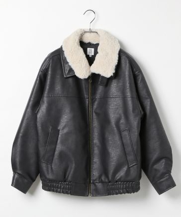 collab Ecoレザーヴィンテージブルゾン ヴィンテージエコレザーカバーオール（ブルゾン）｜PUBLIC TOKYO