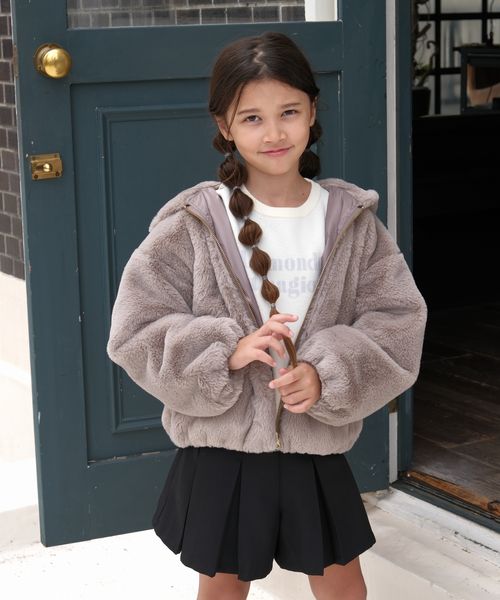 GLOBAL WORK 洗える防風ふわもこパーカー/キッズ/577748 ブラウン キッズ グローバルワーク 577748 and ST アンドエスティ(旧ドットエスティ) GLOBAL WORK 洗える防風ふわもこパーカー/キッズ/577748 ブラウン キッズ グローバルワーク 577748 and ST アンドエスティ(旧ドットエスティ)