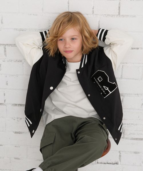 GLOBAL WORK 洗える撥水スタジャン/キッズ/577755 ブラック キッズ グローバルワーク 577755 and ST アンドエスティ（旧ドットエスティ）