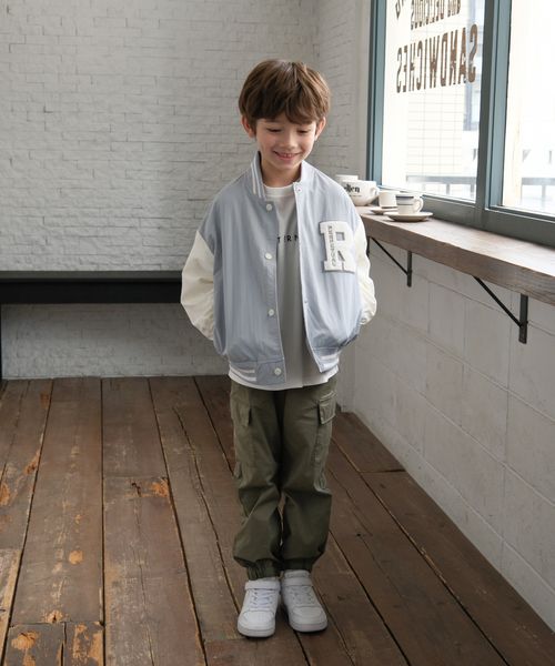 GLOBAL WORK 洗える撥水スタジャン/キッズ/577755 ライトブルー キッズ グローバルワーク 577755 and ST アンドエスティ（旧ドットエスティ）