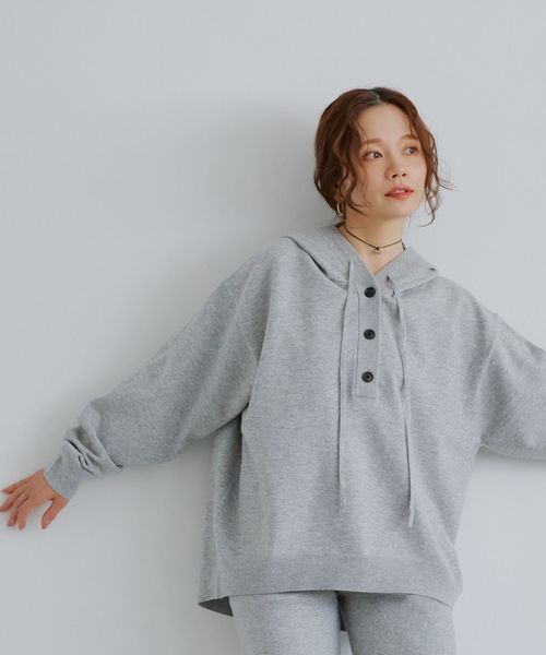 GLOBAL WORK 高山直子さんコラボ/フワフワHugmeセットアップ/パーカー/EiiS/577764 グレー XS ウィメンズインナー グローバルワーク 577764 and ST アンドエスティ(旧ドットエスティ) GLOBAL WORK 高山直子さんコラボ/フワフワHugmeセットアップ/パーカー/EiiS/577764 グレー XS ウィメンズインナー グローバルワーク 577764 and ST アンドエスティ(旧ドットエスティ)