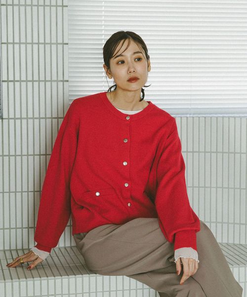 GLOBAL WORK メルティクルー金ボタンカーディガン/577879 レッド ウィメンズインナー グローバルワーク 577879 and ST アンドエスティ(旧ドットエスティ) GLOBAL WORK メルティクルー金ボタンカーディガン/577879 レッド ウィメンズインナー グローバルワーク 577879 and ST アンドエスティ(旧ドットエスティ)