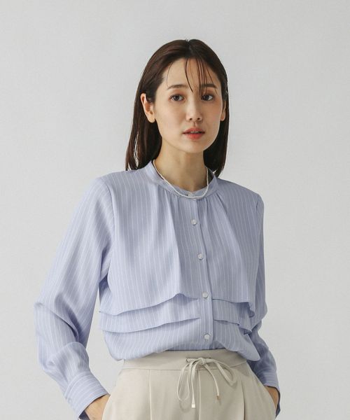 GLOBAL WORK キレイつづくティアードブラウス/579500 ライトブルー M ウィメンズインナー グローバルワーク 579500 and ST アンドエスティ(旧ドットエスティ) GLOBAL WORK キレイつづくティアードブラウス/579500 ライトブルー M ウィメンズインナー グローバルワーク 579500 and ST アンドエスティ(旧ドットエスティ)