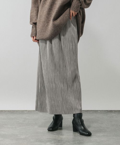 GLOBAL WORK セルフカットプリーツナロースカート/579553 ライトグレー ウィメンズボトムス グローバルワーク 579553 and ST アンドエスティ(旧ドットエスティ) GLOBAL WORK セルフカットプリーツナロースカート/579553 ライトグレー ウィメンズボトムス グローバルワーク 579553 and ST アンドエスティ(旧ドットエスティ)