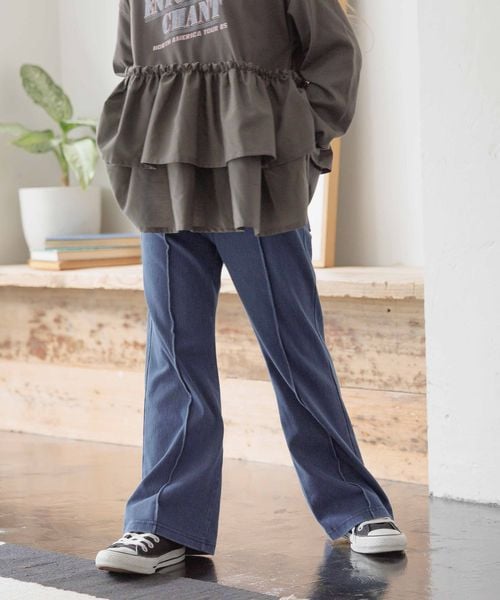 GLOBAL WORK スゴラクストレッチフレアパンツ/キッズ/579689 ブルー キッズ グローバルワーク 579689 and ST アンドエスティ(旧ドットエスティ) GLOBAL WORK スゴラクストレッチフレアパンツ/キッズ/579689 ブルー キッズ グローバルワーク 579689 and ST アンドエスティ(旧ドットエスティ)