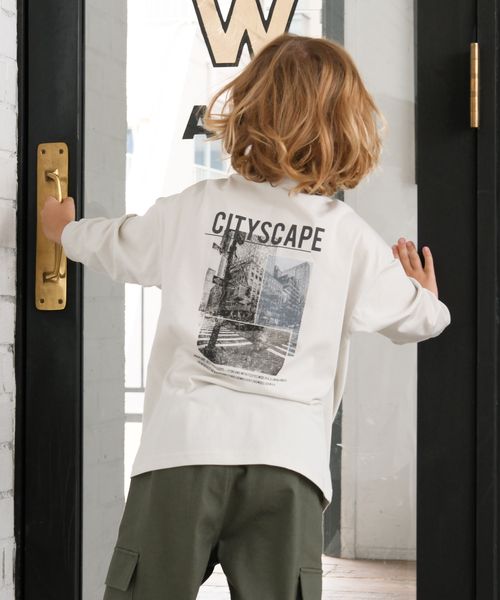 GLOBAL WORK ヘビロッTEEプリント長袖T/キッズ/579698 ライトグレー キッズ グローバルワーク 579698 and ST アンドエスティ（旧ドットエスティ）